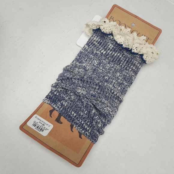 NWT Crocheted Lacy Boot Cuffs Socks Cuff Blue Lace - Picture 6 of 8